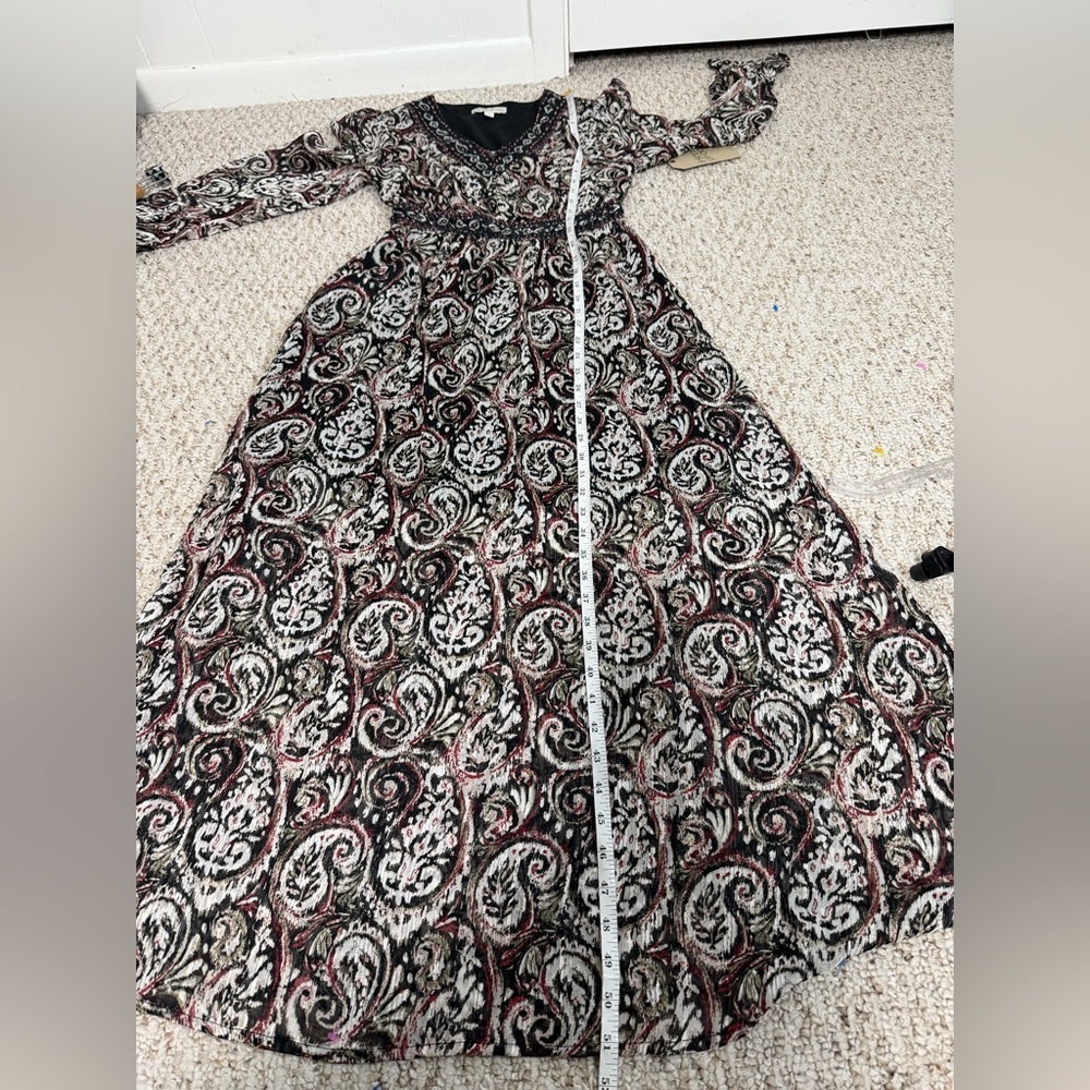 FRYE AND CO. Multicolor Paisley Long Sleeve Dress size XS New with tag - Picture 6 of 8